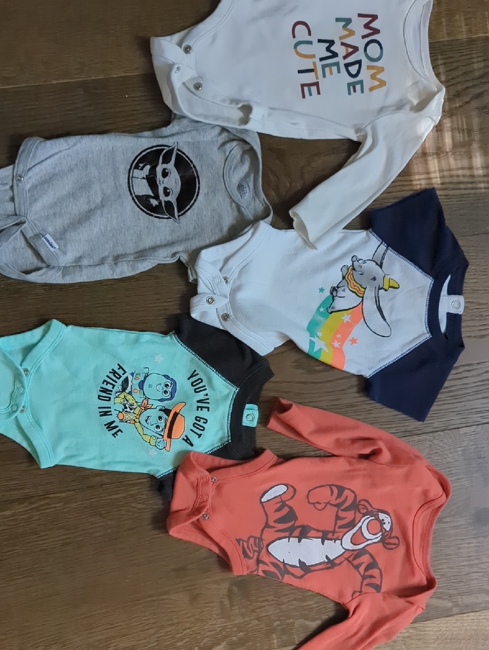 Disney Baby Onesie Bundle with Colorful Character Prints